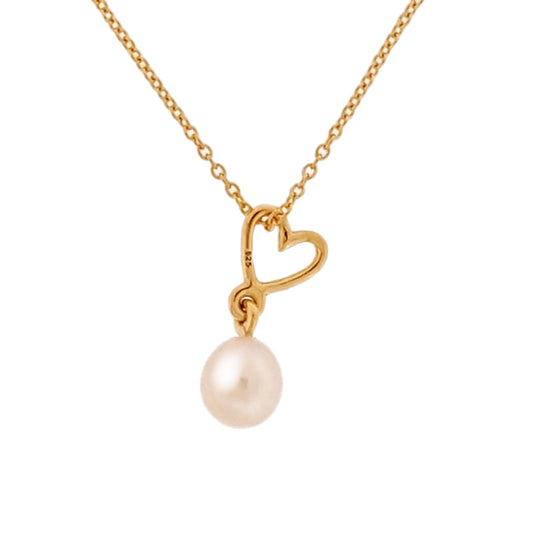 Pearl Necklace ‘Sweet Heart” Gold | The Courthouse Collection