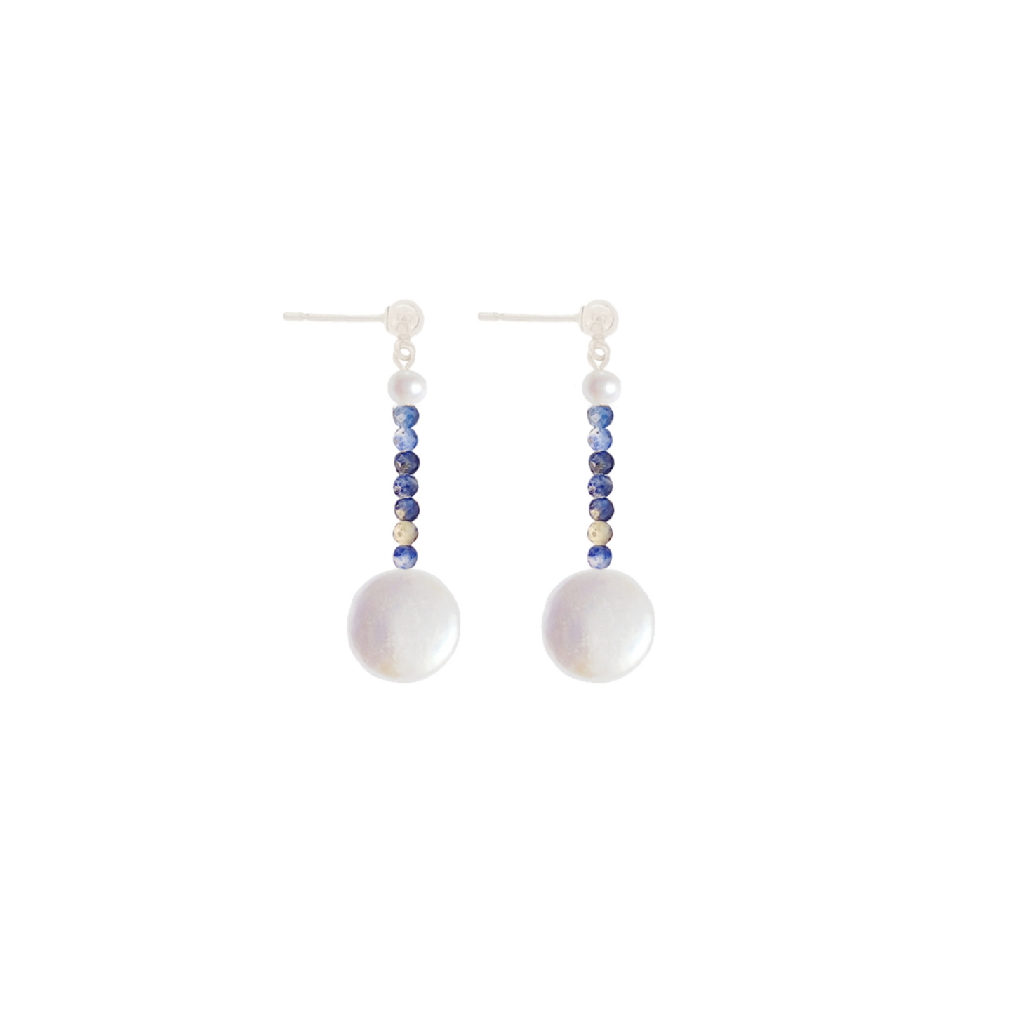 Lovely Lapis Lazuli & Coin Pearls | Gemstones Earrings | The Courthouse Collection | Australian Designer Pearl Jewellery