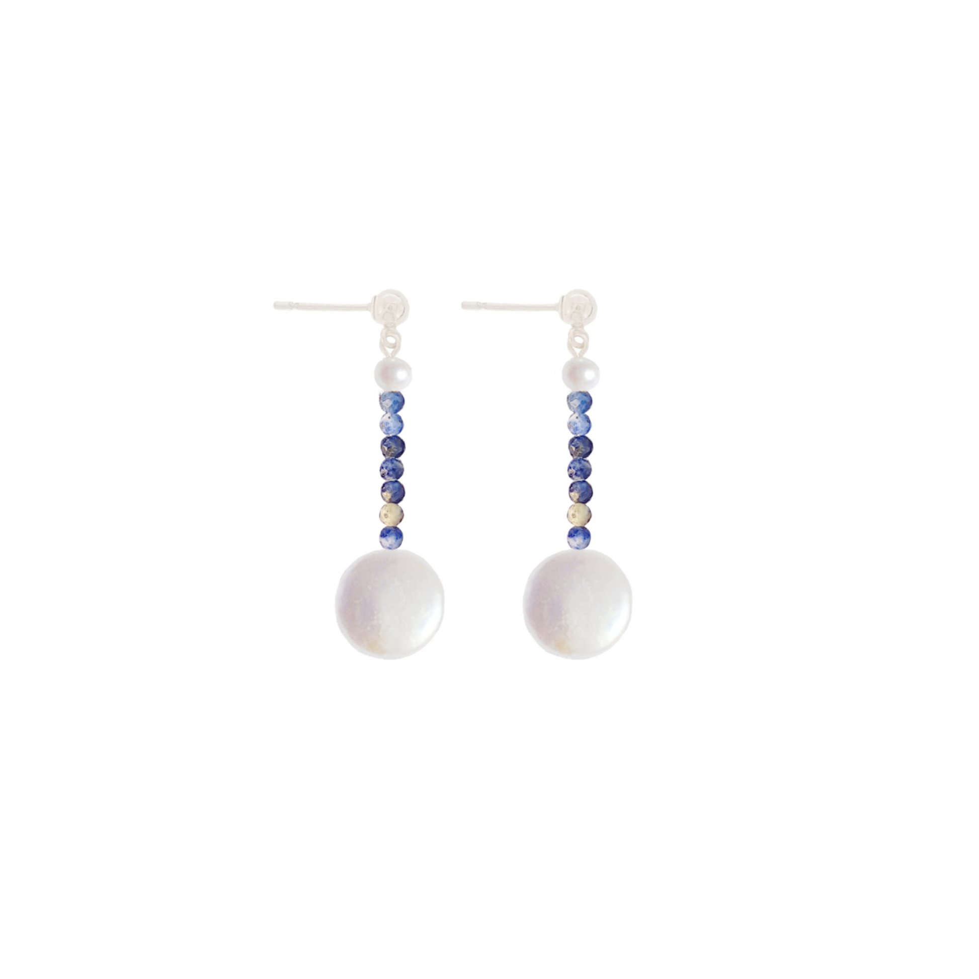 Lovely Lapis Lazuli & Coin Pearls | Gemstones Earrings | The Courthouse Collection | Australian Designer Pearl Jewellery