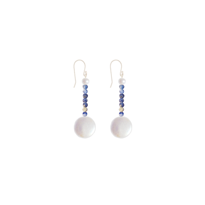 Lovely Lapis Lazuli & Coin Pearls | Gemstones Earrings | The Courthouse Collection | Australian Designer Pearl Jewellery