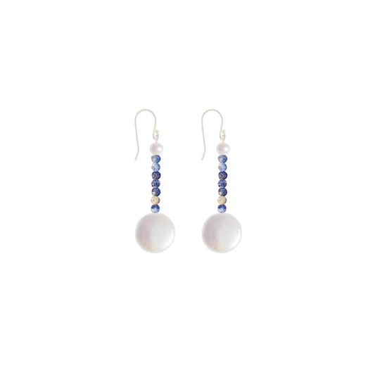 Lovely Lapis Lazuli & Coin Pearls | Gemstones Earrings | The Courthouse Collection | Australian Designer Pearl Jewellery