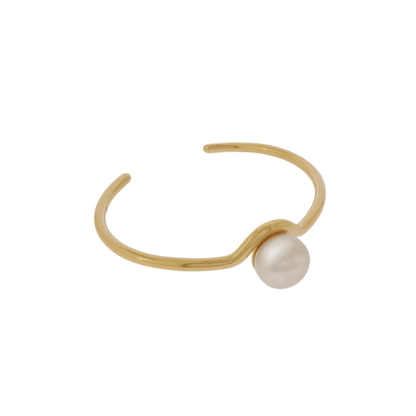 Moon Goddess Pearl Bangle Gold | The Courthouse Collection | Australian Designer Pearl Jewellery