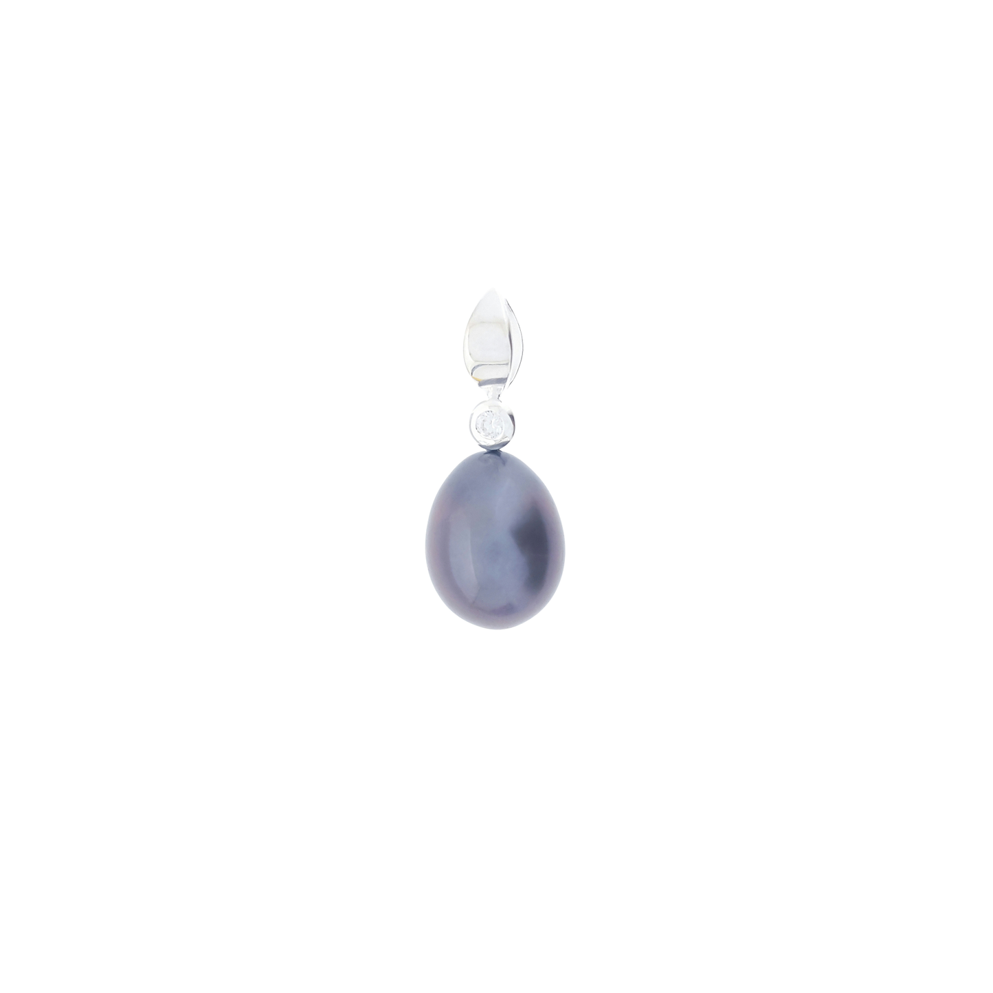 Cubic Zirconia Pendant Pearl "Sparkling Leaf" | Australian Designer Pearl Jewellery