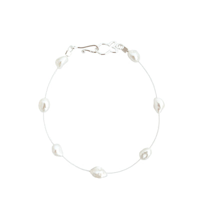 Small Pearl Bracelet "Petite Keshi Silver"