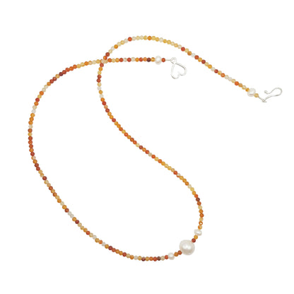 Pearl & Carnelian Necklace 'Lilly' - The Courthouse Collection