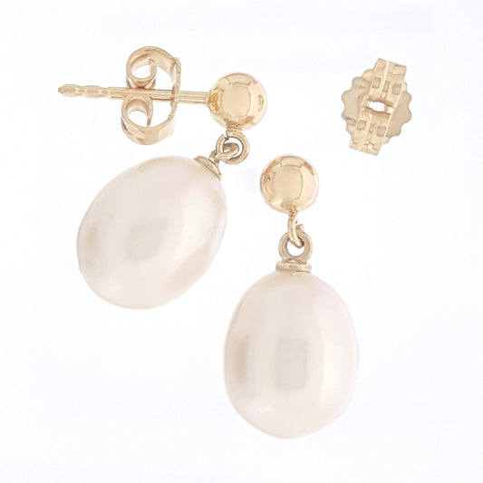 Pearl earrings 9ct gold ballstuds/the courthouse collection