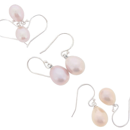 Earrings Pink Pearl Ball Stud