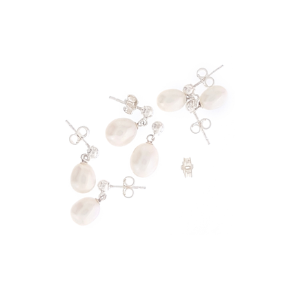 White Pearl Stud Earrings Drop | The Courthouse Collection | Australian Designer Pearl Jewellery