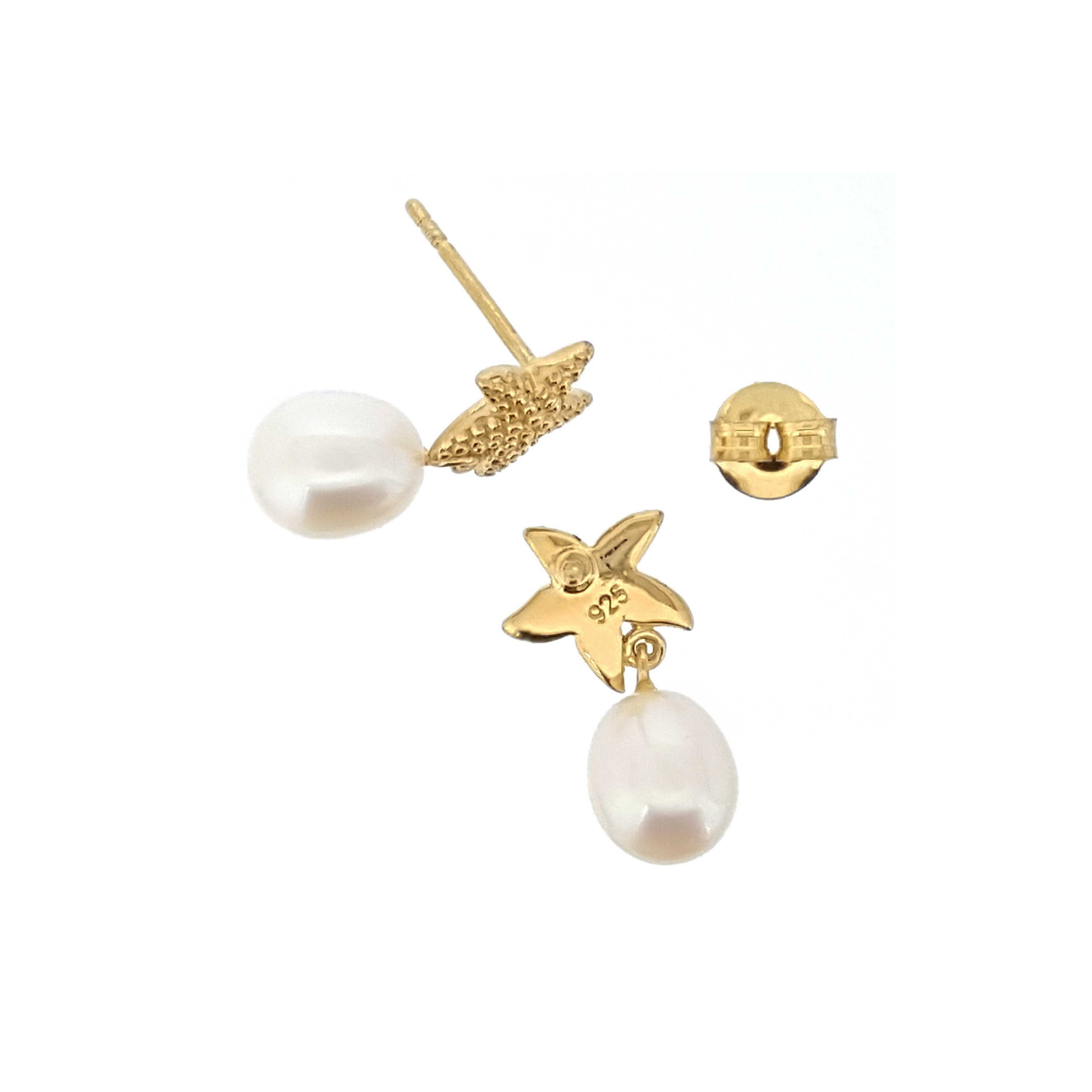 Gold Starfish Pearl Earrings | The Courthouse Collection | Australian Designer Pearl Jewellery