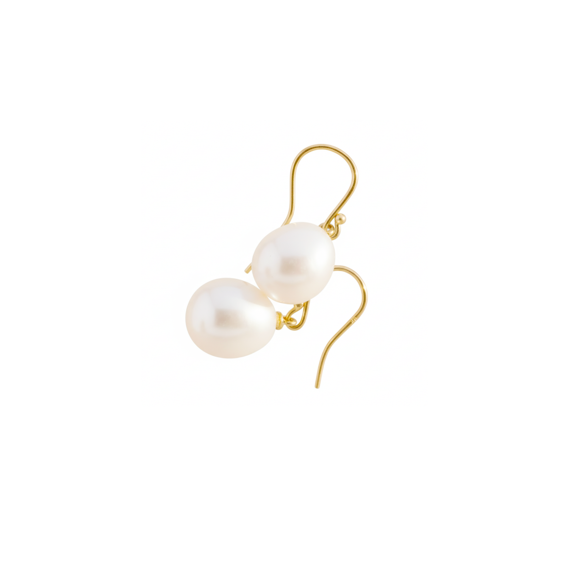 Pearl Earrings Gold Hook White Drops | The Courthouse Collection | Australian Designer Pearl Jewellery