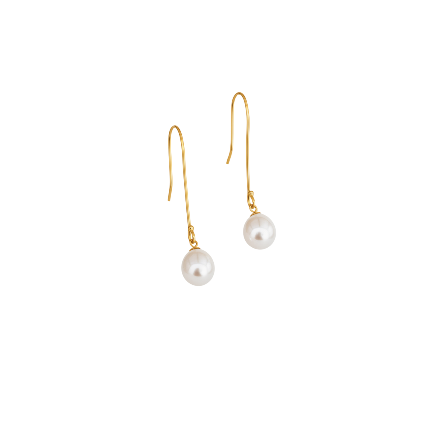 Pearl Earrings Gold Hook White Drops | The Courthouse Collection | Australian Designer Pearl Jewellery