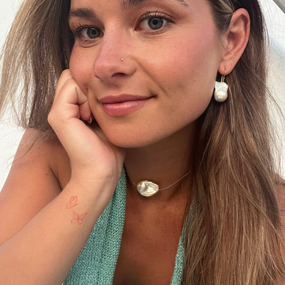 Silver Baroque Pearl Earrings | The Courthouse Collection | Australian Designer Pearl Jewellery