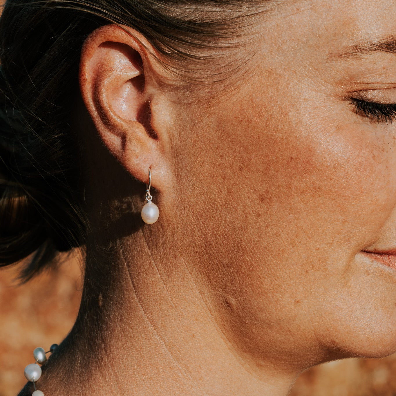 Pearl Drop Earrings Hook - The Courthouse Collection
