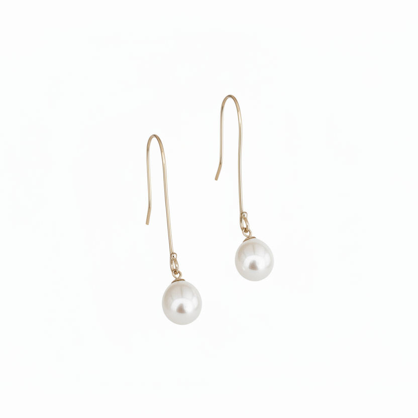 Pearl Hook Earrings gold 9ct "Gold Hook" | The Courthouse Collection | Australian Designer Pearl Jewellery
