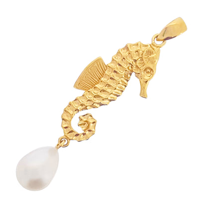 Gold Seahorse Pendant - The Courthouse Collection