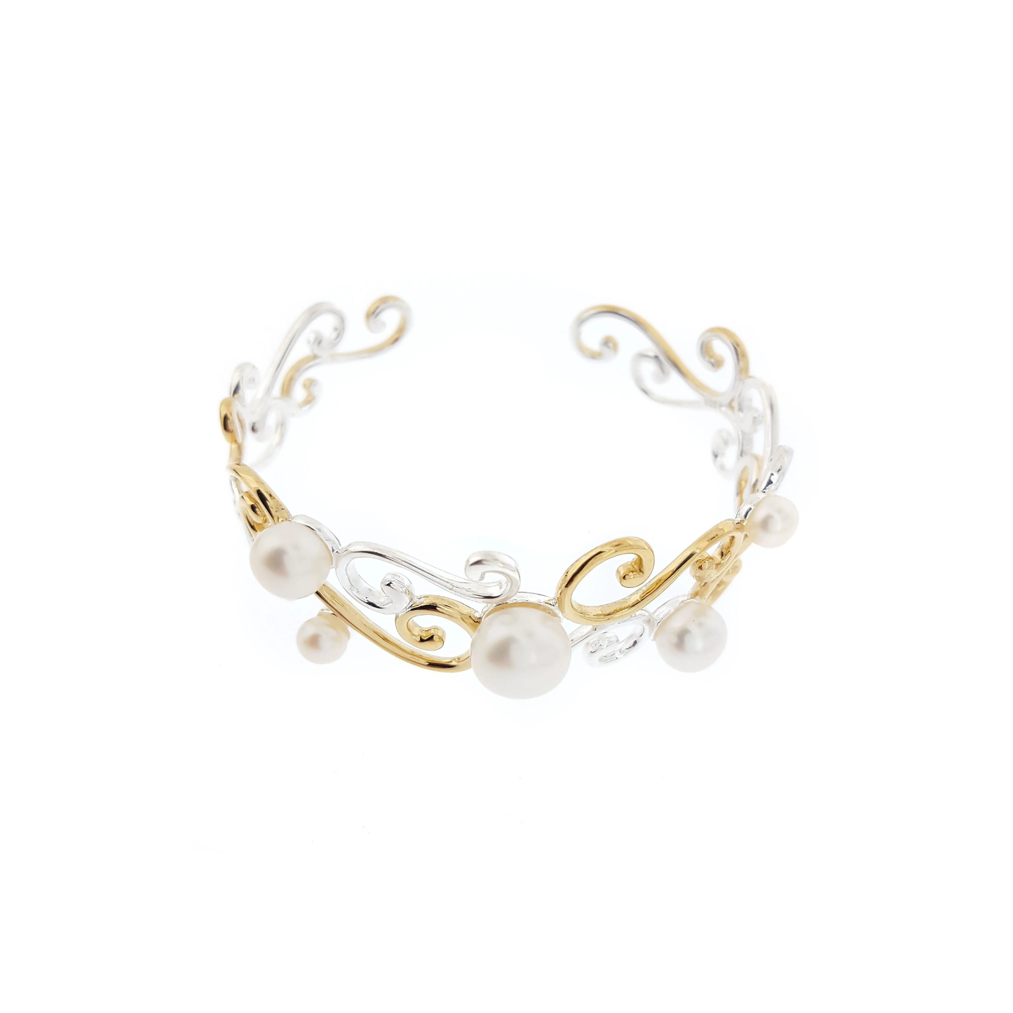 Pearl and Gold Bangles "Renaissance" | The Courthouse Collection  | Australian Designer Pearl Jewellery
