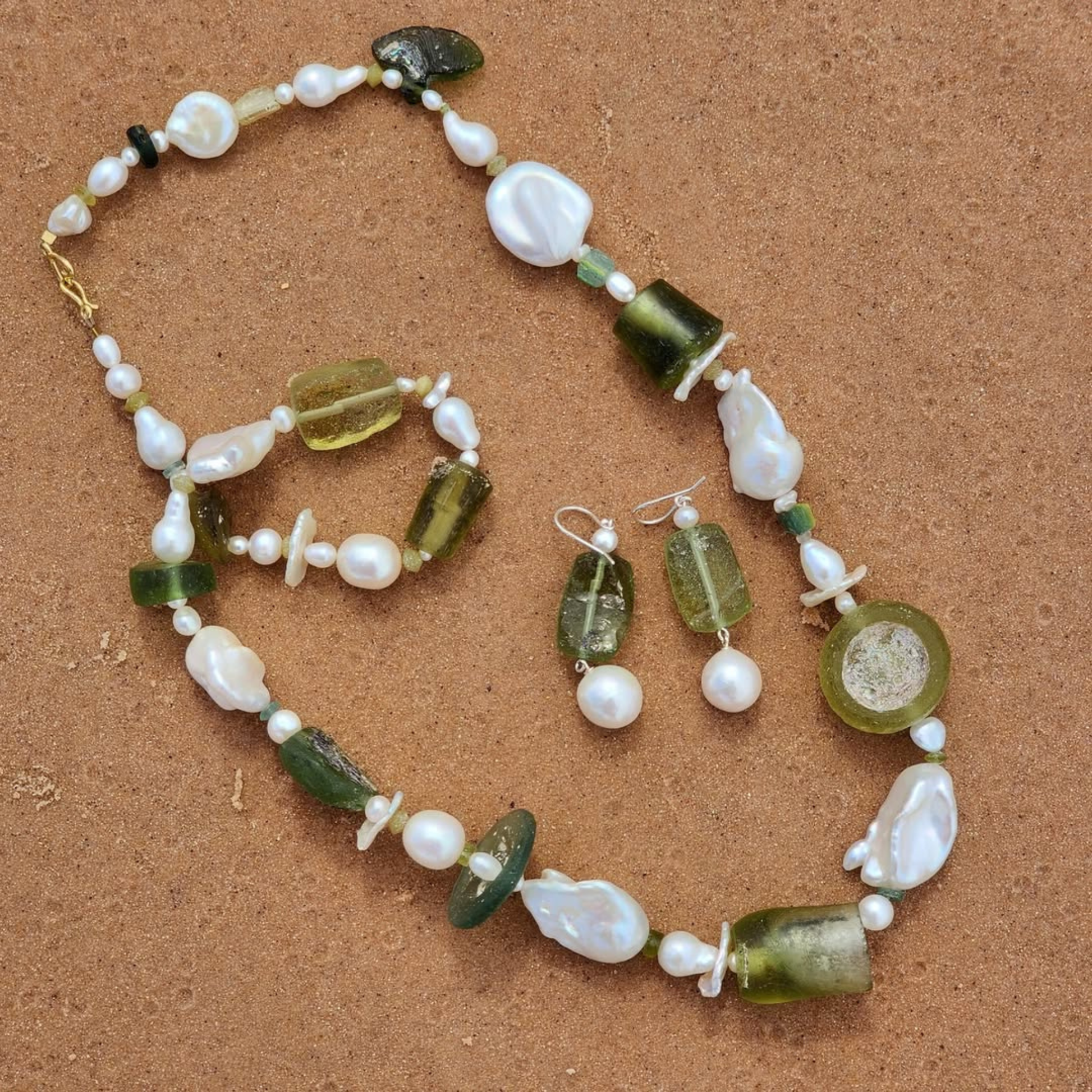 Roman Goddess Necklace | Ancient Roman Glass | Australian Designer Pearl Jewellery