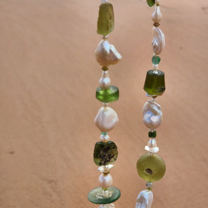 Roman Goddess Necklace | Ancient Roman Glass | Australian Designer Pearl Jewellery