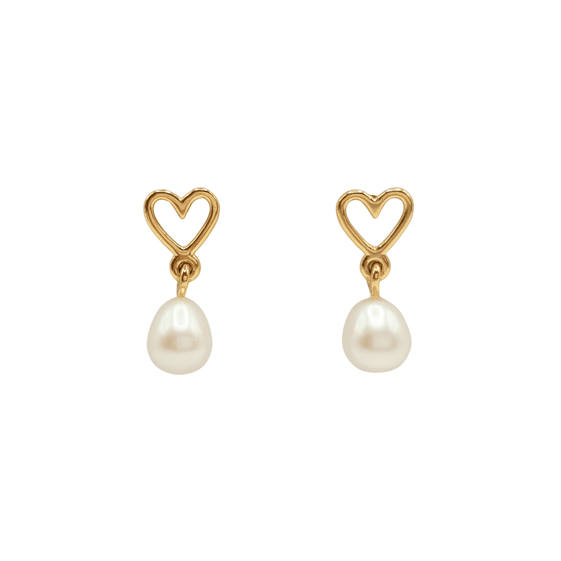 Pearl Heart Stud Earrings