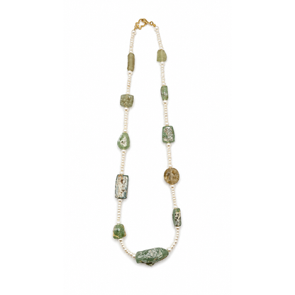 Salacia's Tide Necklace | Ancient Roman Glass | Australian Designer Pearl Jewellery