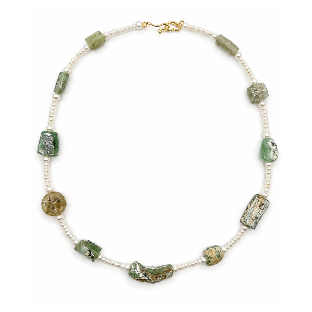 Salacia's Tide Necklace | Ancient Roman Glass | Australian Designer Pearl Jewellery