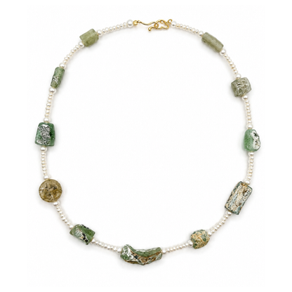 Salacia's Tide Necklace | Ancient Roman Glass | Australian Designer Pearl Jewellery
