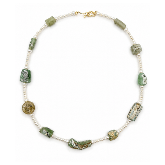 Salacia's Tide Necklace | Ancient Roman Glass | Australian Designer Pearl Jewellery