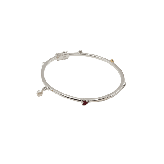 Silver Pearl Bangle 'Spring' | The Courthouse Collection | Australian Designer Pearl Jewellery