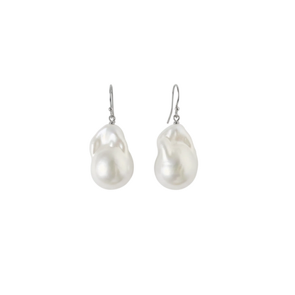 Silver Baroque Pearl Earrings The Courthouse Collection