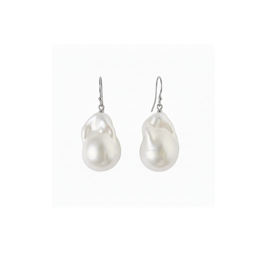 Silver Baroque Pearl Earrings The Courthouse Collection
