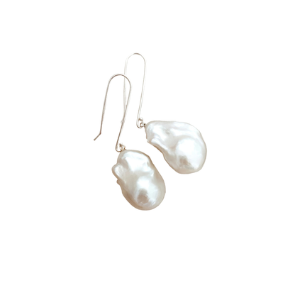 Silver Baroque Pearl Earrings The Courthouse Collection