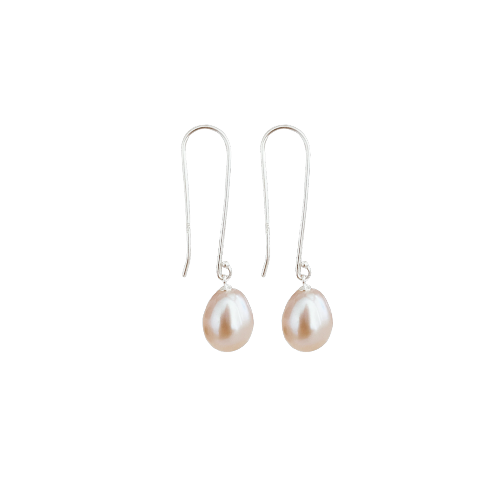 Silver Pearl Drop Earrings "Long Hook" | The Courthouse Collection | Australian Designer Pearl Jewellery