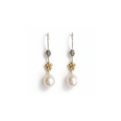 Sterling Silver Pearl Earrings "Spring" | The Courthouse Collection | Australian Designer Pearl Jewellery