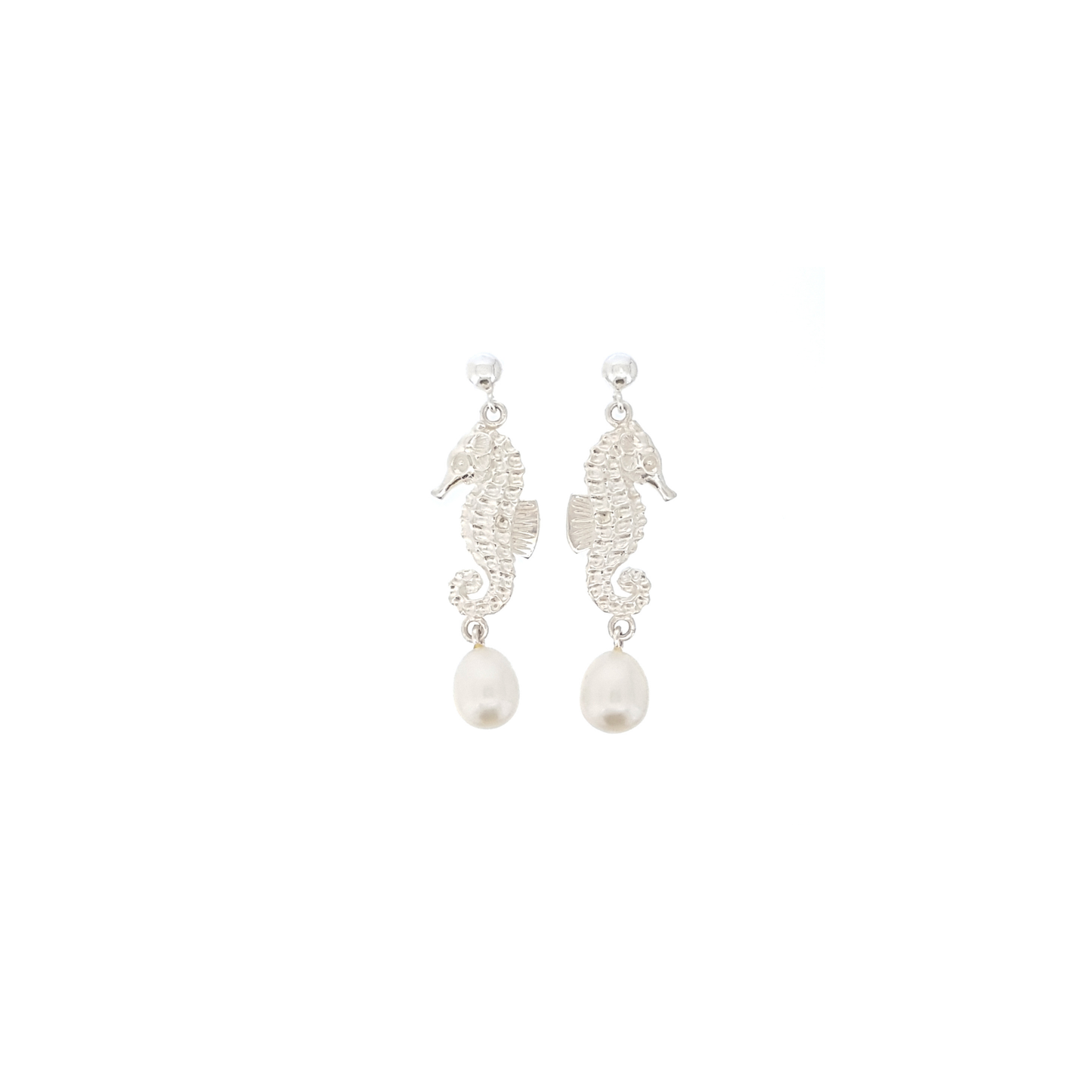 Pearl Earrings 'Seahorse' Silver | The Courthouse Collection | Australian Designer Pearl Jewellery