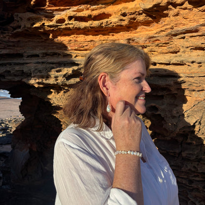 Silver Baroque Pearl Earrings | The Courthouse Collection | Australian Designer Pearl Jewellery