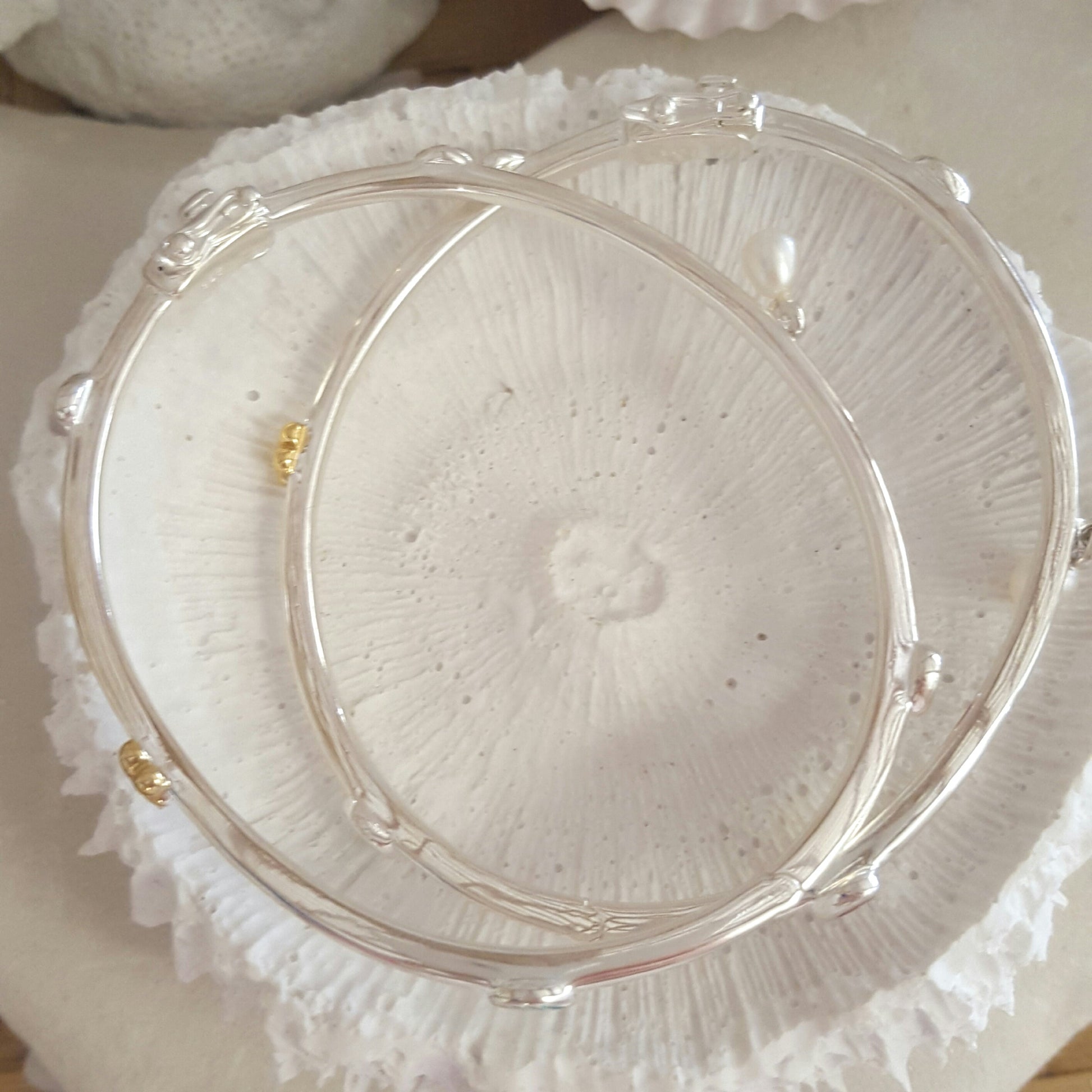 Silver Pearl Bangle 'Spring' | The Courthouse Collection | Australian Designer Pearl Jewellery