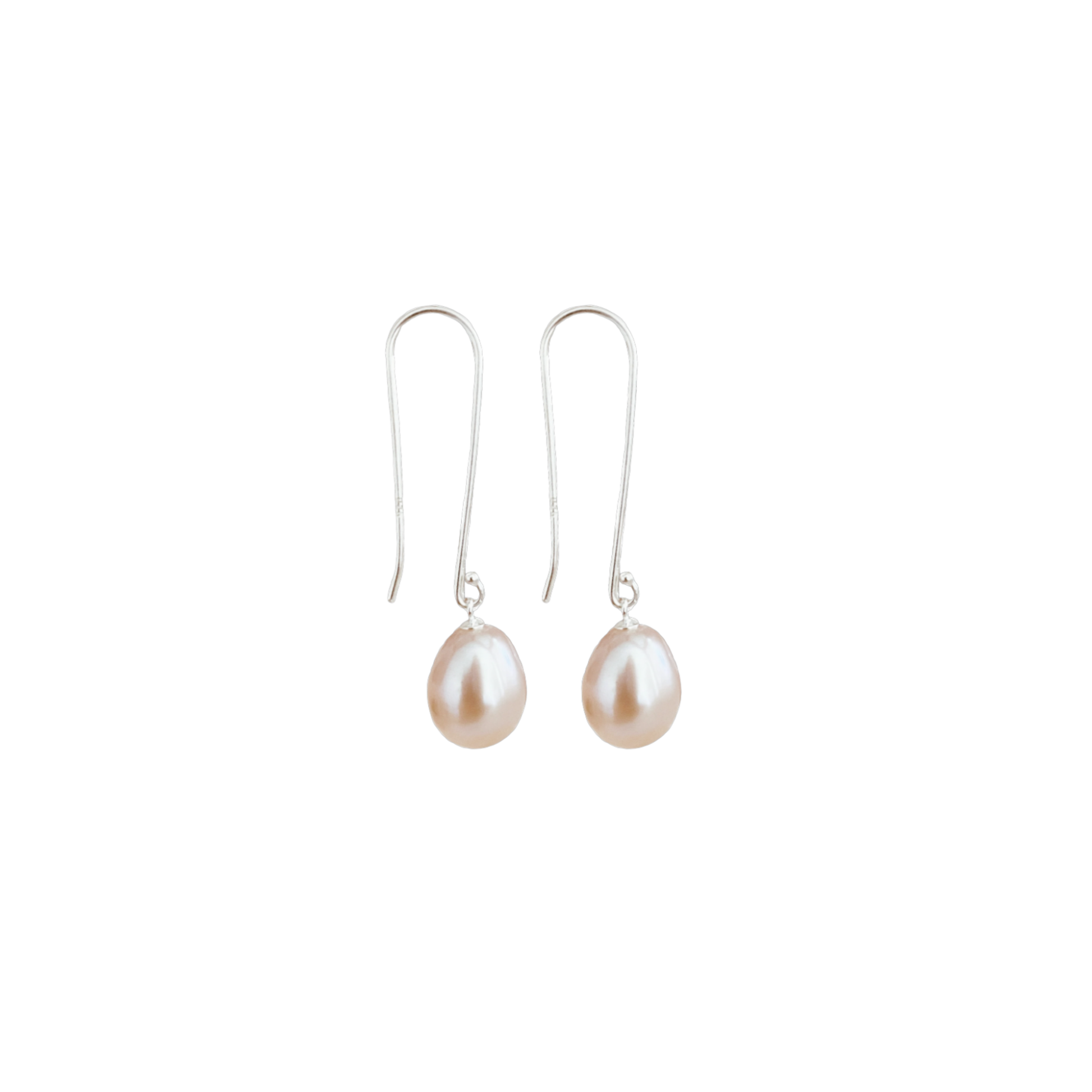 Silver Pearl Drop Earrings "Long Hook" | The Courthouse Collection | Australian Designer Pearl Jewellery