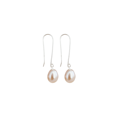 Silver Pearl Drop Earrings "Long Hook" | The Courthouse Collection | Australian Designer Pearl Jewellery
