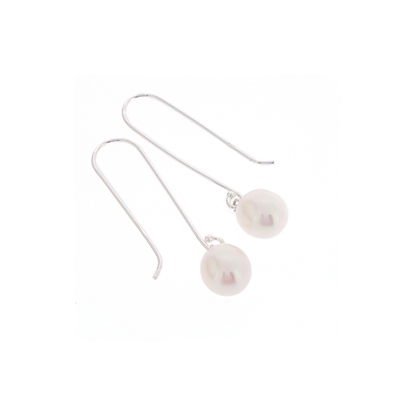 Silver Pearl Drop Earrings "Long Hook" | The Courthouse Collection | Australian Designer Pearl Jewellery