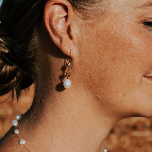 Sterling Silver Pearl Earrings "Spring" | The Courthouse Collection | Australian Designer Pearl Jewellery