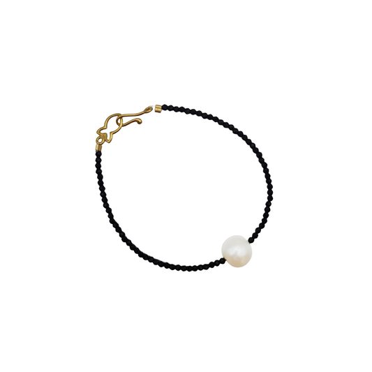 Black Spinel Gemstone Pearl Bracelet | Australian Designer Pearl Jewellery  