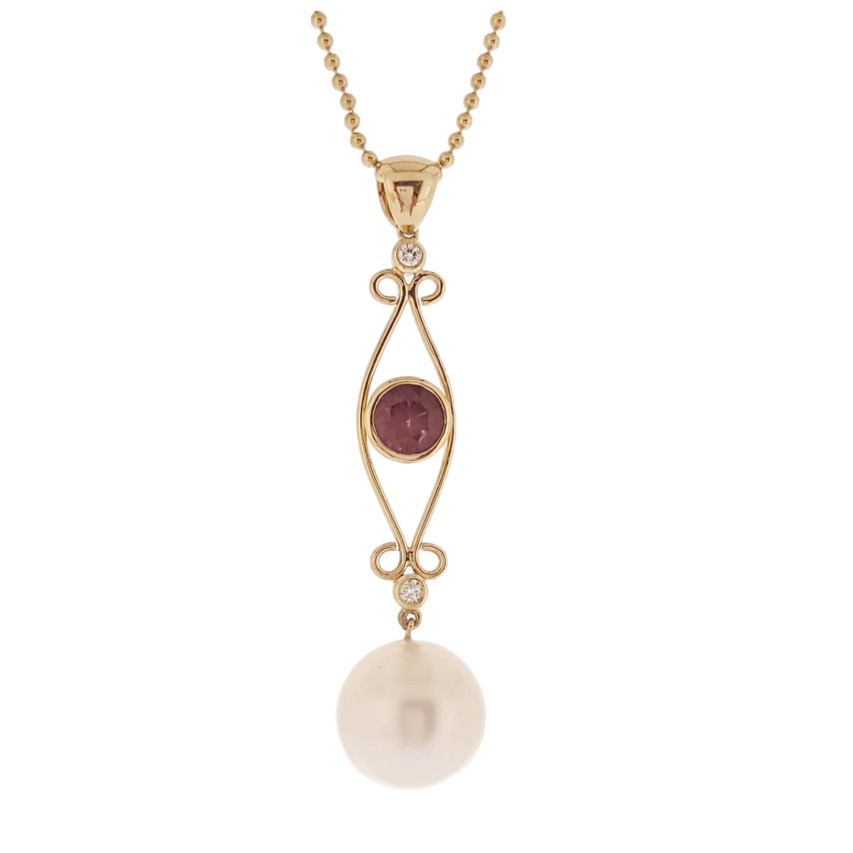 "Spinel Wine" South Sea Pearl Pendant  | The Courthouse Collection | Australian Designer Pearl Jewellery