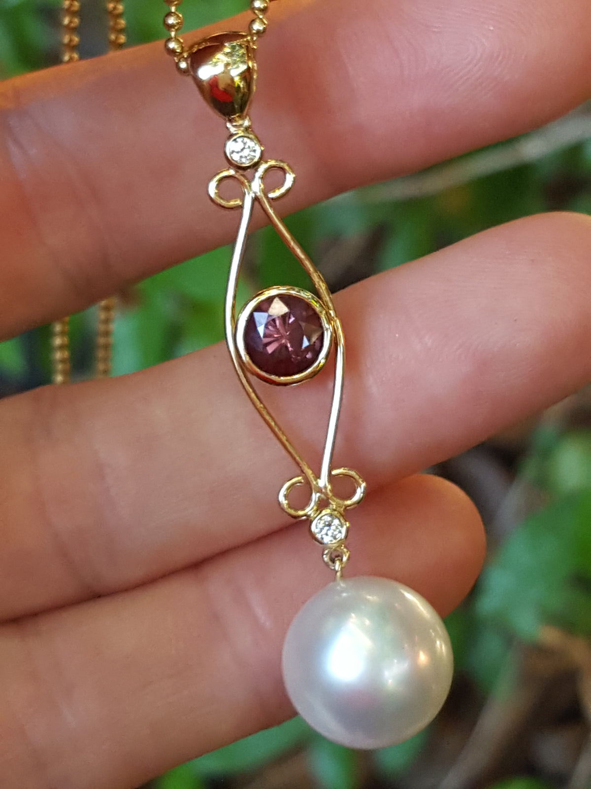 Spinel Classic Wine pendant  | The Courthouse Collection | Australian Designer Pearl Jewellery