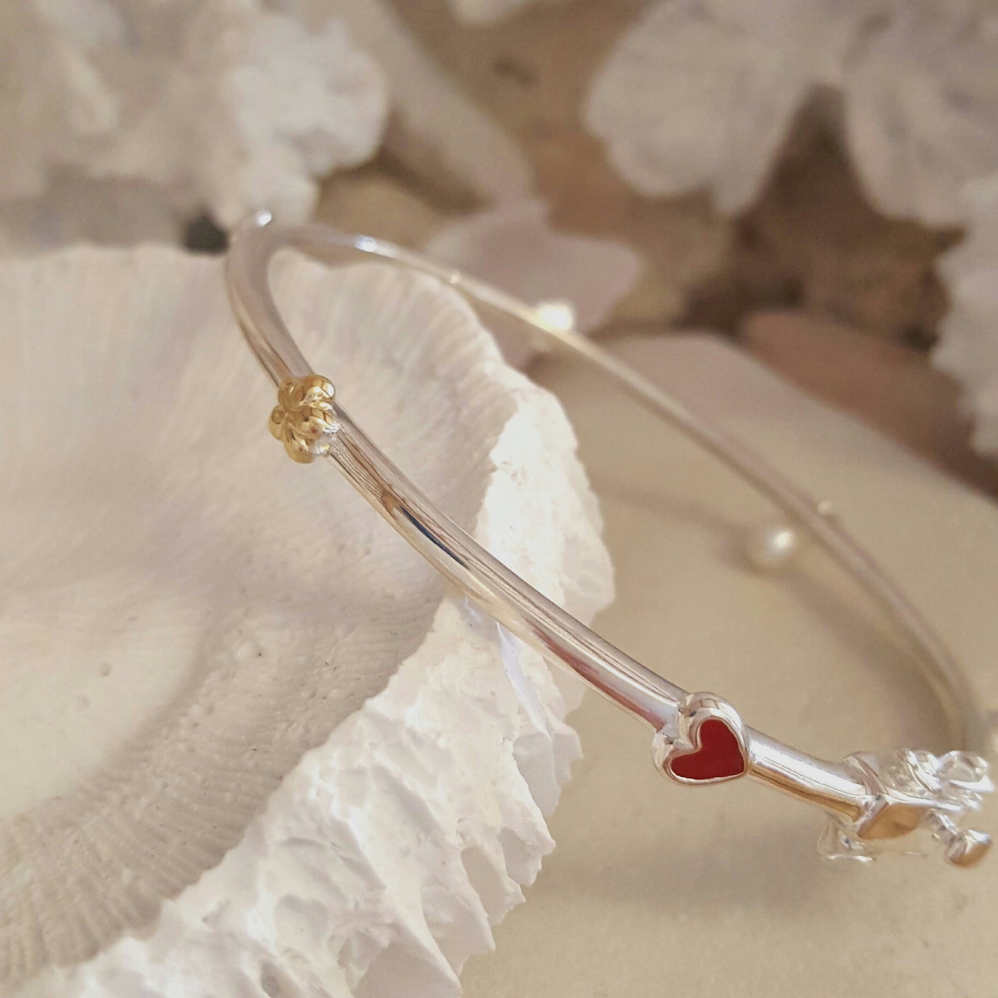 Silver Pearl Bangle 'Spring' | The Courthouse Collection | Australian Designer Pearl Jewellery