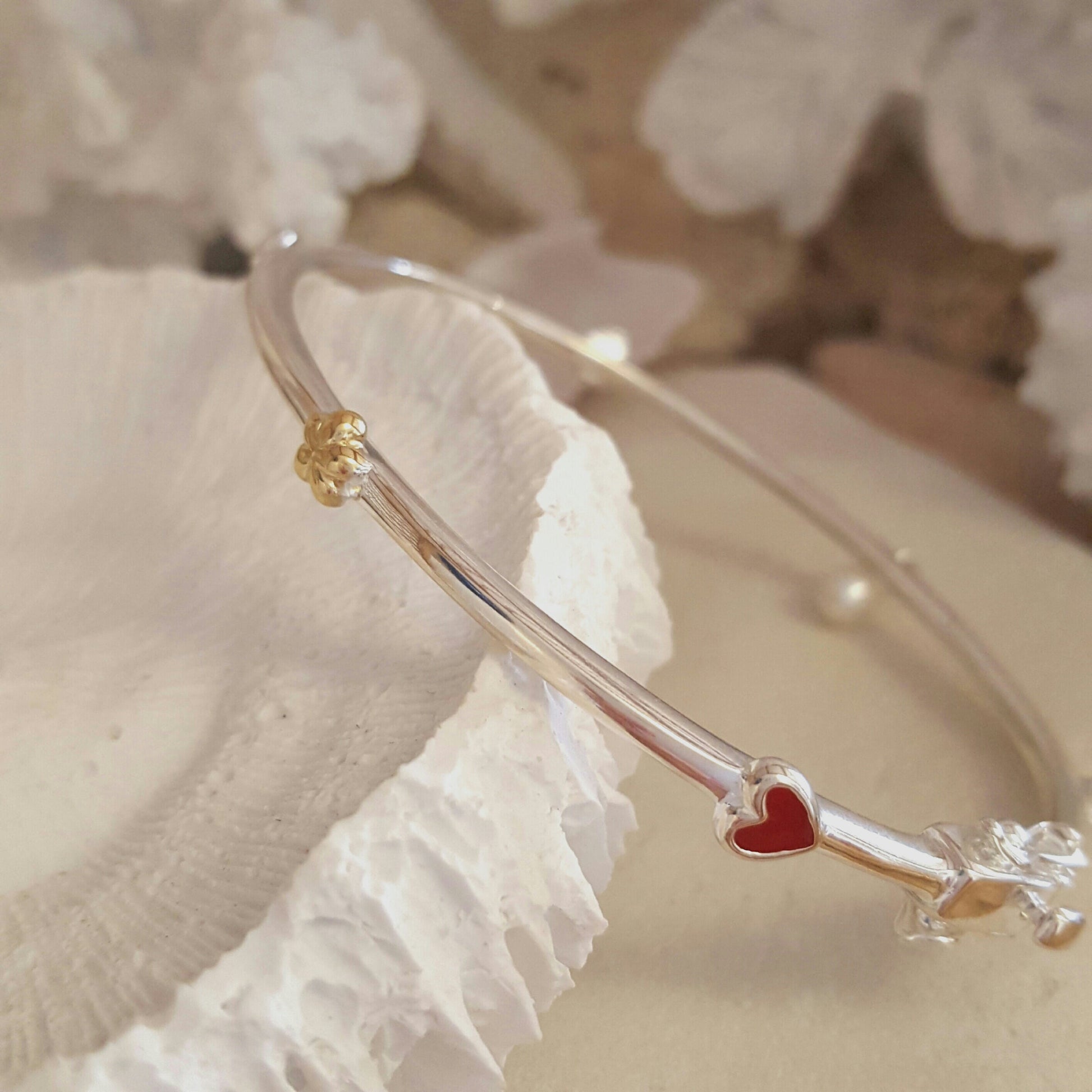 Silver Pearl Bangle 'Spring' | The Courthouse Collection | Australian Designer Pearl Jewellery