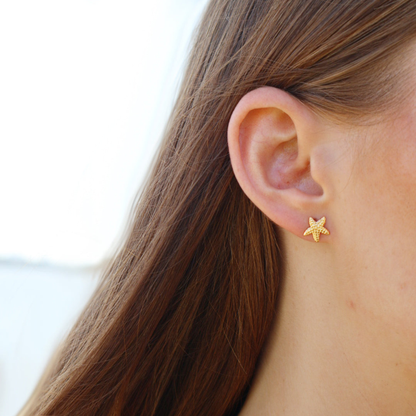 Stud Earrings 'Starfish' Gold | The Courthouse Collection | Australian Designer Pearl Jewellery