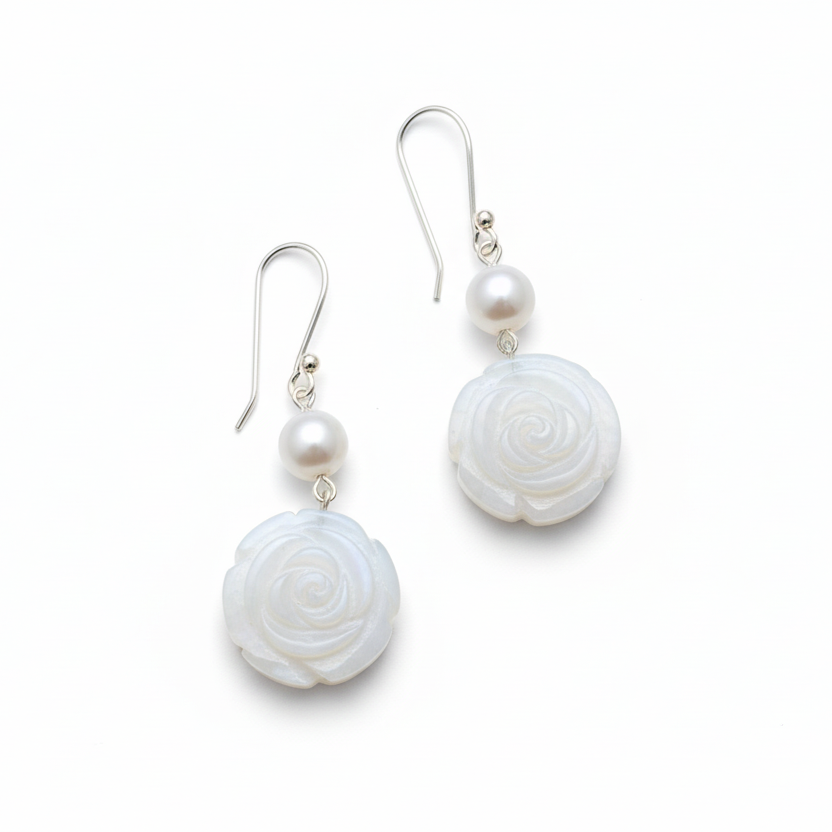 The Long Rose Earrings | The Courthouse Collection | Australian Designer Pearl Jewellery