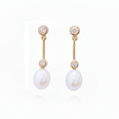 Freshwater Pearl Earrings "After 8" Gold | Australian Designer Pearl Jewellery