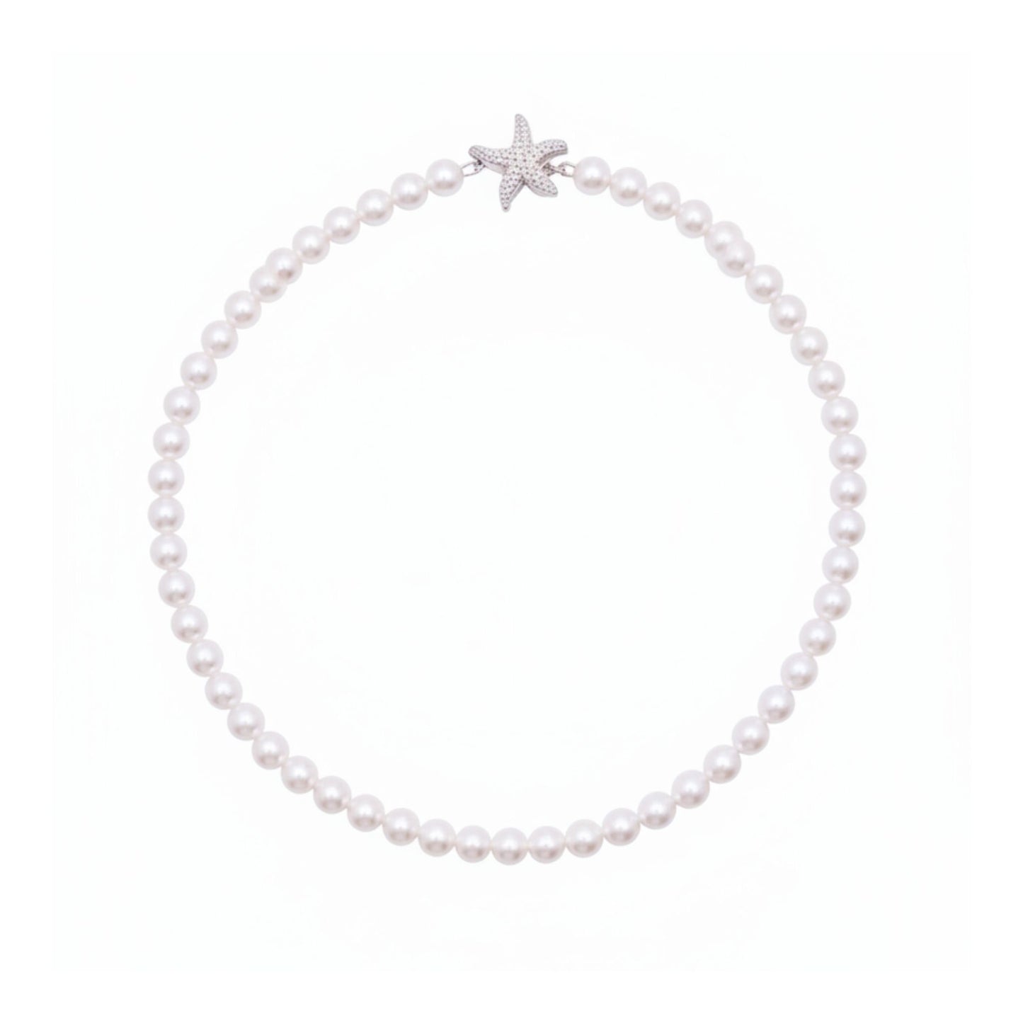 akoya necklace silver starfish | Australian Designer Pearl Jewellery | The Courthouse Collection