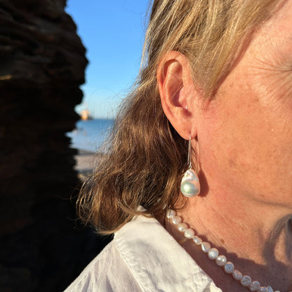 Silver Baroque Pearl Earrings The Courthouse Collection